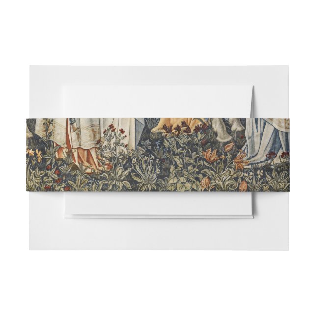 William Morris Quest for Holy Grail:Shield Forest Invitation Belly Band (Front Example)