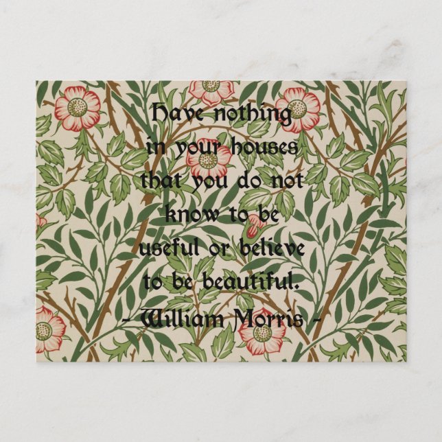 William Morris Quote Postcard (Front)