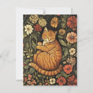 William Morris Red Cat Vintage Postcard 