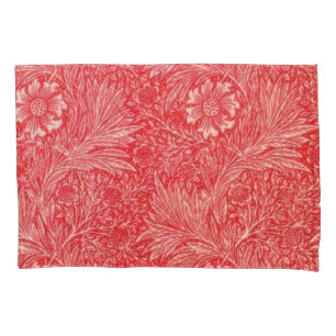 William Morris,red,floral pattern,victorian,art no Pillowcase