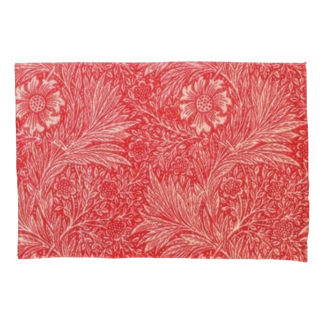 William Morris,red,floral pattern,victorian,art no Pillowcase (Front)