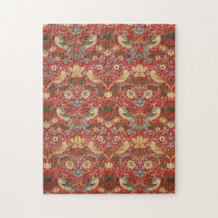 William Morris Red Strawberry Thief Jigsaw Puzzle