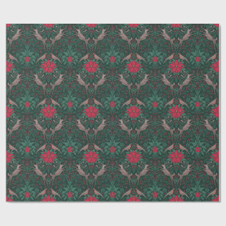 William Morris Reindeer Christmas Damask Wrapping Paper