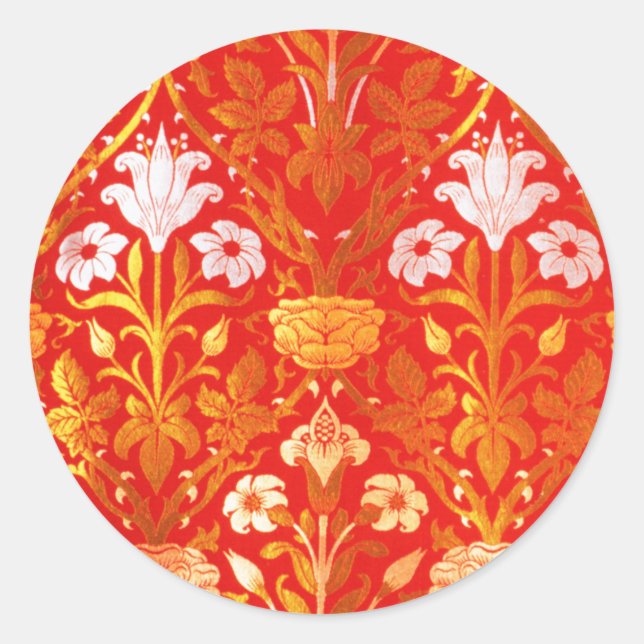 William Morris Rose and Lily Classic Round Sticker (Front)