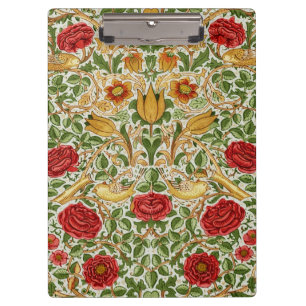William Morris Rose & Birds Chintz Red Clipboard