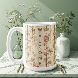 William Morris Rose Climbing Trellis Flora Welcome Coffee Mug