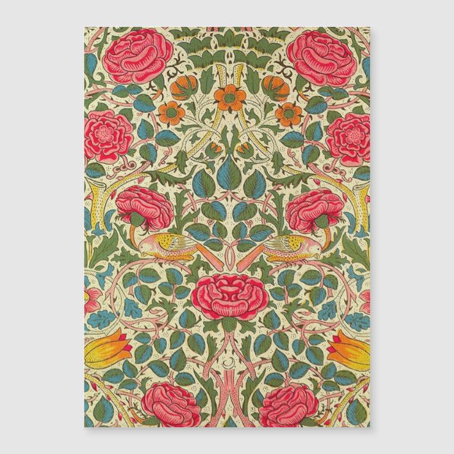 William Morris Rose Floral Chintz Pink (Front)
