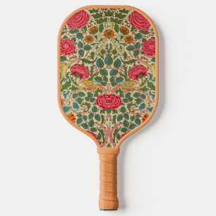 William Morris Rose Floral Chintz Pink Pickleball Paddle