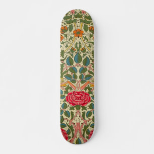 William Morris Rose Floral Chintz Pink Skateboard