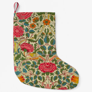 William Morris Rose Floral Chintz Pink Small Christmas Stocking