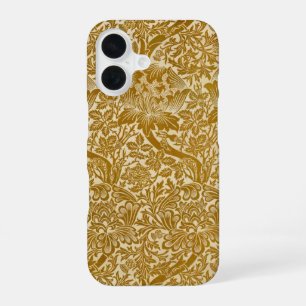 William Morris Rose & Thistle Floral Golden iPhone 16 Case