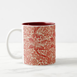 William Morris Rose & Thistle Floral Red Two-Tone Coffee Mug