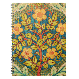 William Morris Rose Wreath: Classic Arts & Crafts  Notebook