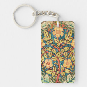 William Morris Rose Wreath Key Ring