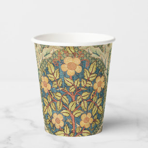William Morris Rose Wreath Vintage Floral Art Paper Cups