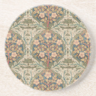 William Morris Rose Wreath Vintage Flowering Rose Coaster