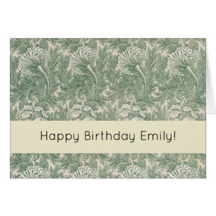 William Morris Sage Green Tulip Pattern: Vintage
