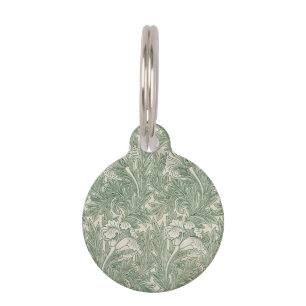 William Morris Sage Green Tulip Pattern: Vintage Pet Tag