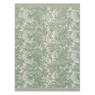 William Morris Sage Green Tulip Pattern: Vintage Tablecloth