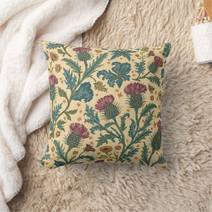 William Morris Scottish Thistle vintage floral Cushion