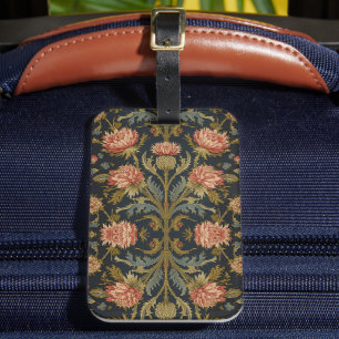 William Morris Scottish Thistle vintage floral Luggage Tag