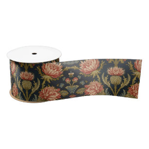 William Morris Scottish Thistle vintage floral Satin Ribbon