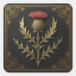 William Morris Scottish Thistle vintage floral  Square Sticker