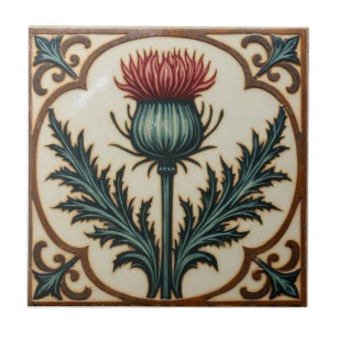 William Morris Scottish Thistle vintage floral  Tile