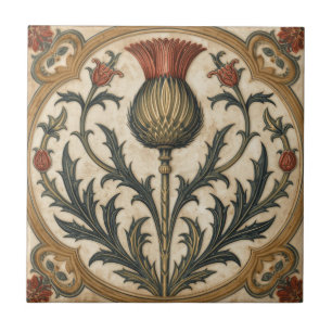 William Morris Scottish Thistle vintage floral  Tile