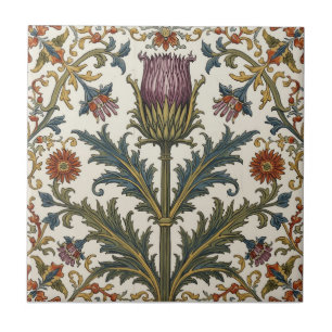 William Morris Scottish Thistle vintage floral  Tile