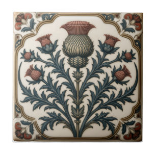 William Morris Scottish Thistle vintage floral Tile