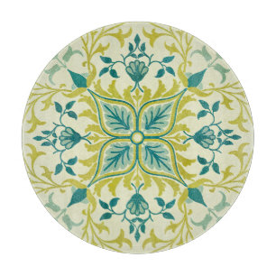 William Morris Seamless Ceiling Lime Green Pattern Cutting Board