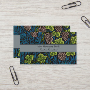 William Morris Seamless Grape Vine Black Pattern Business Card