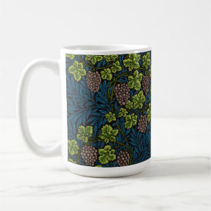 William Morris Seamless Grape Vine Black Pattern Coffee Mug