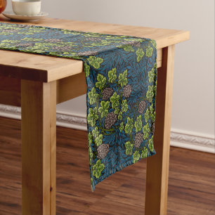 William Morris Seamless Grape Vine Black Pattern Short Table Runner