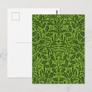 William Morris Seamless Green Oak Leaf Pattern Postcard