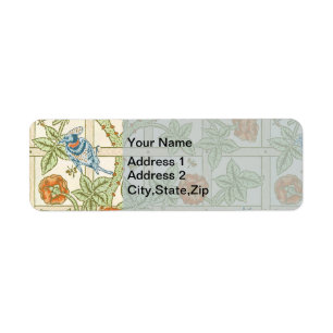 William Morris Seamless Trellis Bird Rose Pattern