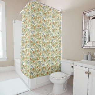 William Morris Seamless Trellis Bird Rose Pattern Shower Curtain