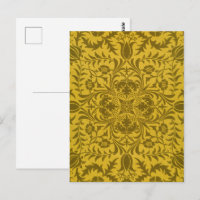 William Morris Seamless Vine Gold Yellow Pattern