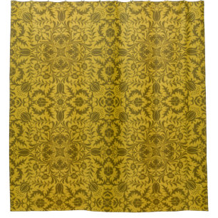 William Morris Seamless Vine Gold Yellow Pattern Shower Curtain