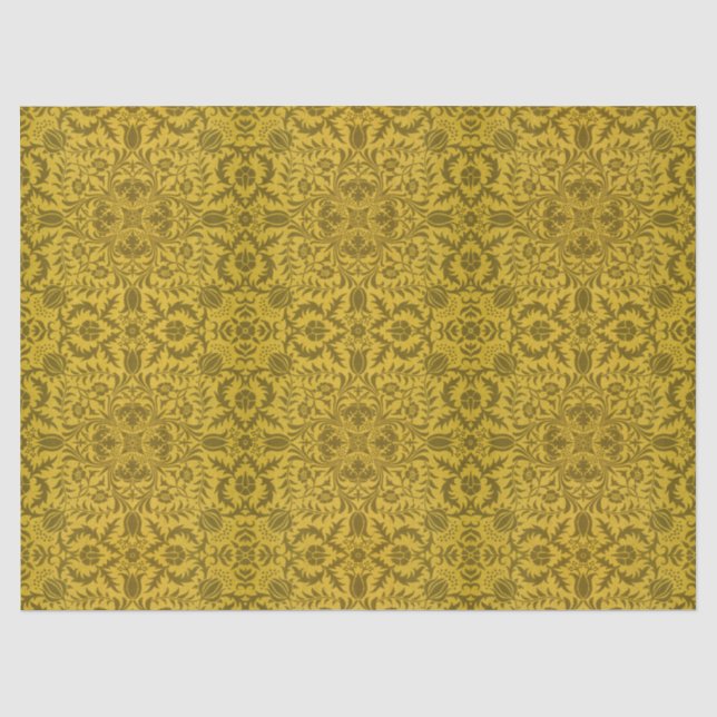 William Morris Seamless Vine Gold Yellow Pattern Tissue Paper (Front)