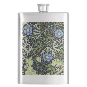 William Morris Seaweed Antique Flower Hip Flask