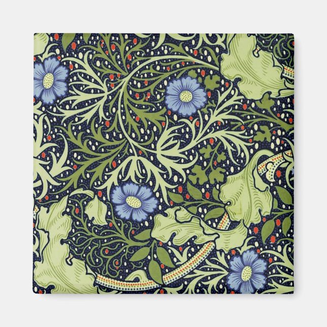 William Morris Seaweed Antique Flower Magnet (Front)