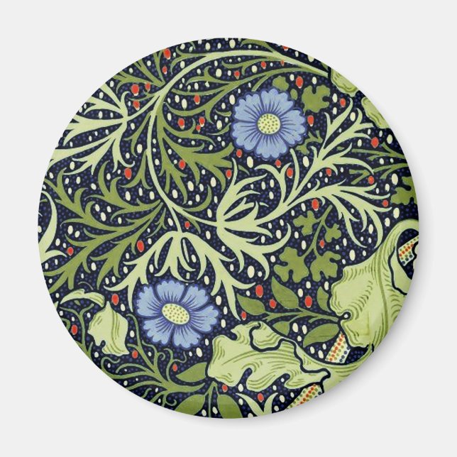 William Morris Seaweed Antique Flower Magnet (Front)