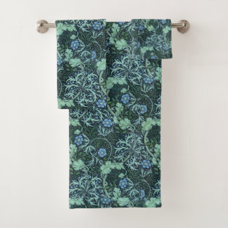 William Morris Seaweed Pattern Bath Towel Set