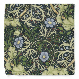 William Morris Seaweed Pattern Floral Vintage Art Bandana