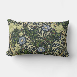 William Morris Seaweed Pattern Floral Vintage Art Lumbar Cushion