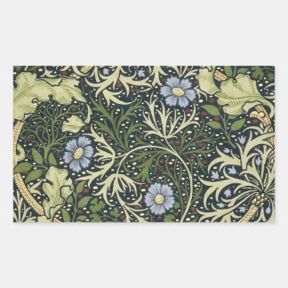 William Morris Seaweed Pattern Floral Vintage Art Rectangular Sticker