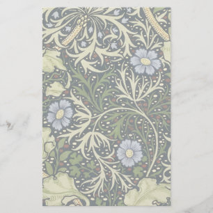 William Morris Seaweed Pattern Floral Vintage Art Stationery