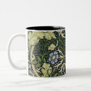 William Morris Seaweed Pattern Floral Vintage Art Two-Tone Coffee Mug